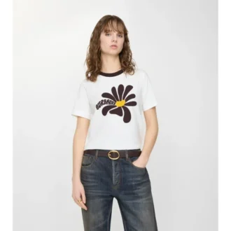 Bawełniany T-shirt z motywem stokrotki