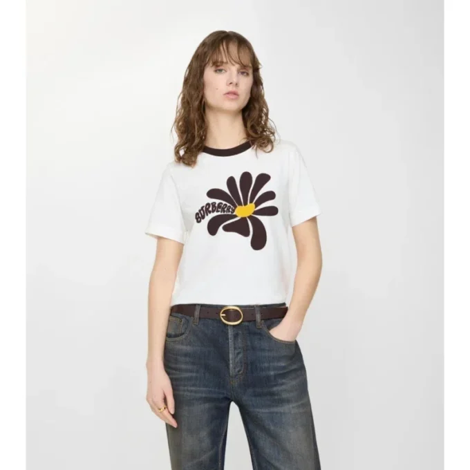 Bawełniany T-shirt z motywem stokrotki