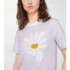 Bawełniany T-shirt z motywem stokrotki