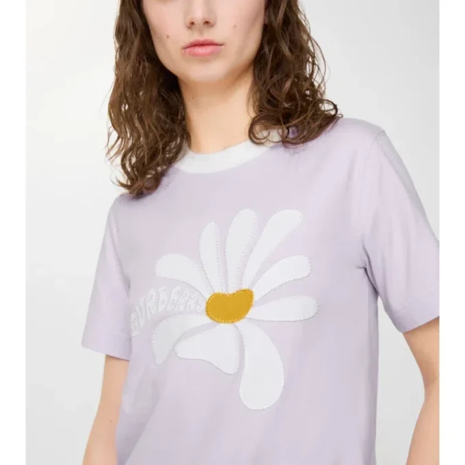Bawełniany T-shirt z motywem stokrotki