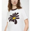 Bawełniany T-shirt z motywem stokrotki
