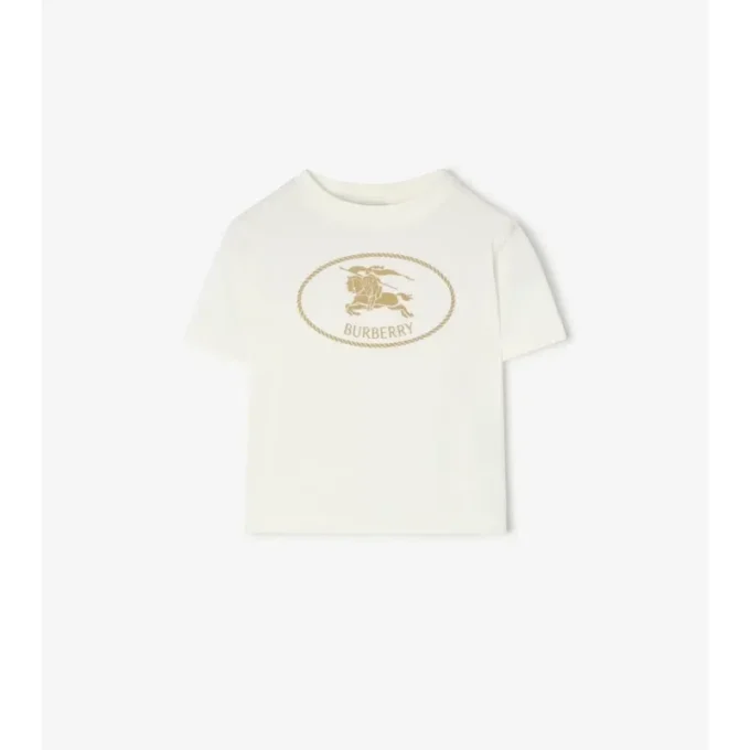 Bawełniany T-shirt z nadrukiem rycerza