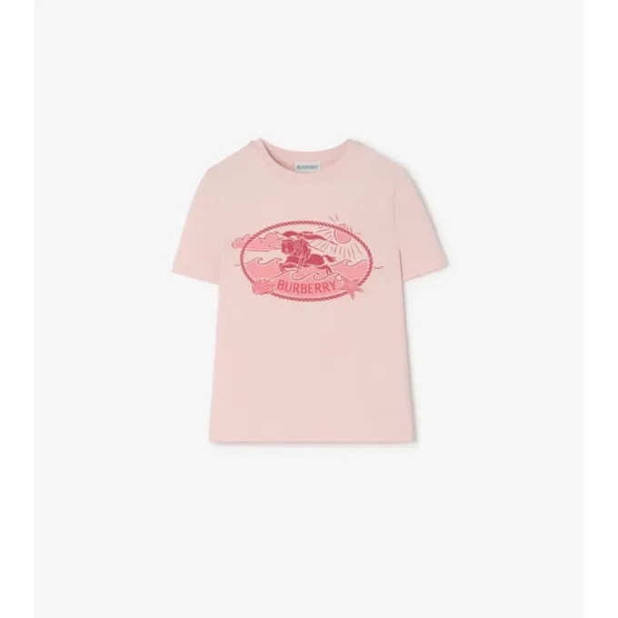 Bawełniany T-shirt z nadrukiem rycerza