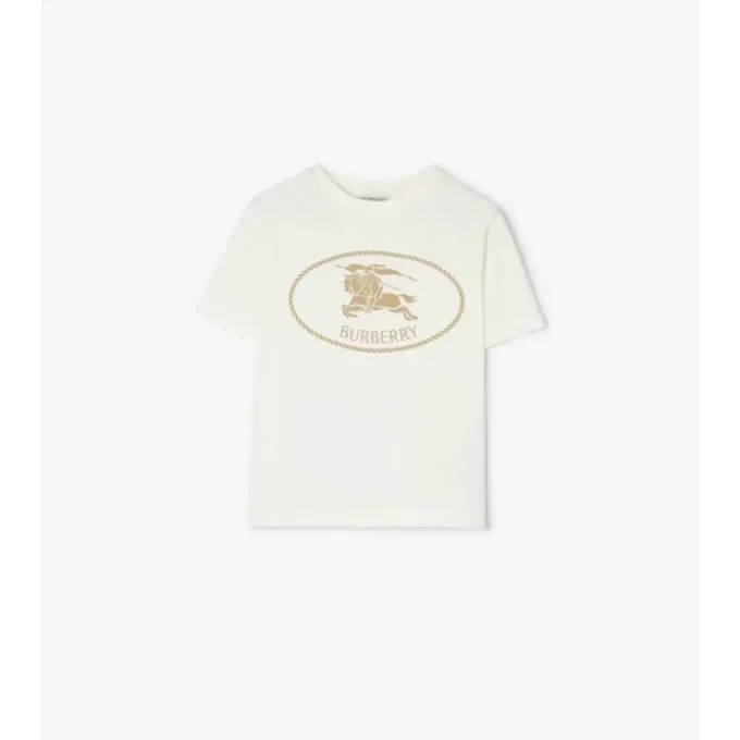 Bawełniany T-shirt z nadrukiem rycerza