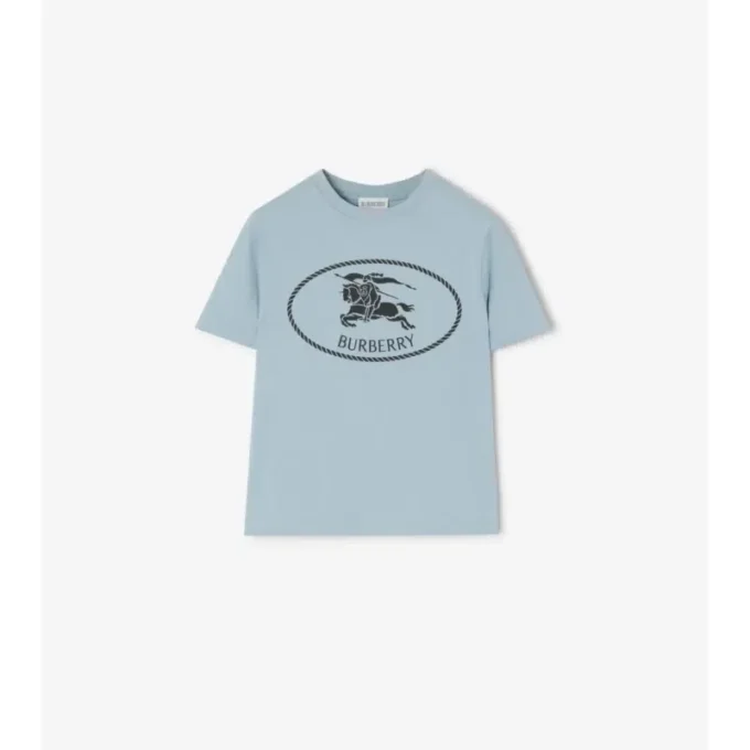 Bawełniany T-shirt z nadrukiem rycerza