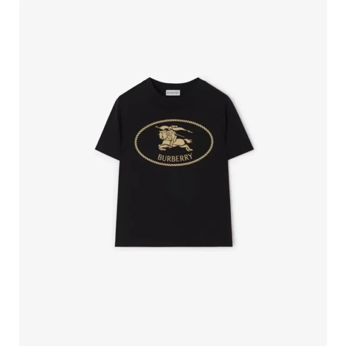 Bawełniany T-shirt z nadrukiem rycerza