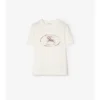 Bawełniany T-shirt z nadrukiem w kratę i motywem rycerza Bawełniany T-shirt z nadrukiem w kratę i motywem rycerza