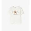 Bawełniany T-shirt z nadrukiem w kratę i motywem rycerza Bawełniany T-shirt z nadrukiem w kratę i motywem rycerza