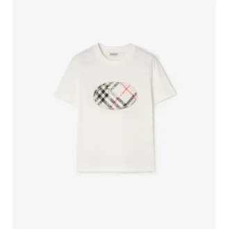 Bawełniany T-shirt z nadrukiem w kratę i motywem rycerza Bawełniany T-shirt z nadrukiem w kratę i motywem rycerza