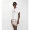 Bawełniany T-shirt z nadrukiem w kratę i motywem rycerza Bawełniany T-shirt z nadrukiem w kratę i motywem rycerza