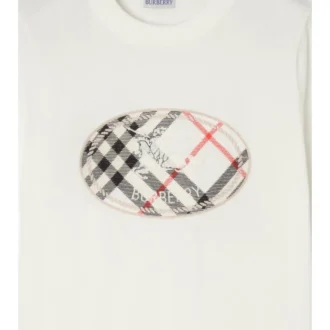 Bawełniany T-shirt z nadrukiem w kratę i motywem rycerza Bawełniany T-shirt z nadrukiem w kratę i motywem rycerza
