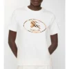 Bawełniany T-shirt z nadrukiem w kratę i motywem rycerza Bawełniany T-shirt z nadrukiem w kratę i motywem rycerza