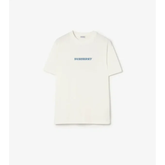 Bawełniany T-shirt z tradycyjnym logo Bawełniany T-shirt z tradycyjnym logo