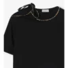 Bawełniany T-shirt z wiązanymi rękawami