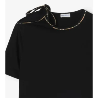 Bawełniany T-shirt z wiązanymi rękawami