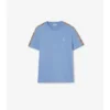 Bawełniany T-shirt z wykończeniem w kratę Bawełniany T-shirt z wykończeniem w kratę