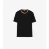 Bawełniany T-shirt z wykończeniem w kratę Bawełniany T-shirt z wykończeniem w kratę
