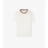 Bawełniany T-shirt z wykończeniem w kratę Bawełniany T-shirt z wykończeniem w kratę