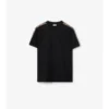 Bawełniany T-shirt z wykończeniem w kratę Bawełniany T-shirt z wykończeniem w kratę