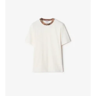 baweniany t shirt z wykoczeniem w krat 1 18 330x330 - Bawełniany T-shirt z wykończeniem w kratę