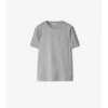 Bawełniany T-shirt z wykończeniem w kratę Bawełniany T-shirt z wykończeniem w kratę