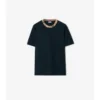 Bawełniany T-shirt z wykończeniem w kratę Bawełniany T-shirt z wykończeniem w kratę