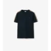 Bawełniany T-shirt z wykończeniem w kratę Bawełniany T-shirt z wykończeniem w kratę
