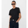 Bawełniany T-shirt z wykończeniem w kratę Bawełniany T-shirt z wykończeniem w kratę