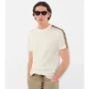 Bawełniany T-shirt z wykończeniem w kratę Bawełniany T-shirt z wykończeniem w kratę