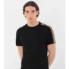 Bawełniany T-shirt z wykończeniem w kratę Bawełniany T-shirt z wykończeniem w kratę