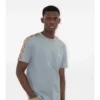 Bawełniany T-shirt z wykończeniem w kratę Bawełniany T-shirt z wykończeniem w kratę