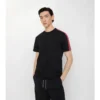 Bawełniany T-shirt z wykończeniem w kratę Bawełniany T-shirt z wykończeniem w kratę