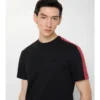 Bawełniany T-shirt z wykończeniem w kratę Bawełniany T-shirt z wykończeniem w kratę