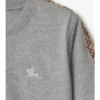 Bawełniany T-shirt z wykończeniem w kratę Bawełniany T-shirt z wykończeniem w kratę
