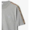 Bawełniany T-shirt z wykończeniem w kratę Bawełniany T-shirt z wykończeniem w kratę