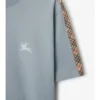 Bawełniany T-shirt z wykończeniem w kratę Bawełniany T-shirt z wykończeniem w kratę