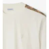Bawełniany T-shirt z wykończeniem w kratę Bawełniany T-shirt z wykończeniem w kratę