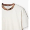 Bawełniany T-shirt z wykończeniem w kratę Bawełniany T-shirt z wykończeniem w kratę