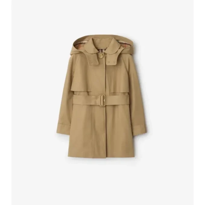 Bawełniany Trench Coat z kapturem Bawełniany Trench Coat z kapturem