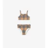 Bikini w kratkę z marszczonymi wykończeniami