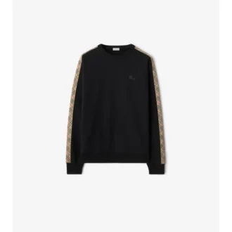 Bluza bawełniana z wykończeniem w kratę Bluza bawełniana z wykończeniem w kratę