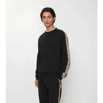 Bluza bawełniana z wykończeniem w kratę Bluza bawełniana z wykończeniem w kratę