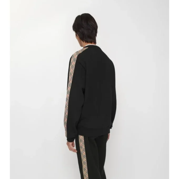 Bluza bawełniana z wykończeniem w kratę Bluza bawełniana z wykończeniem w kratę