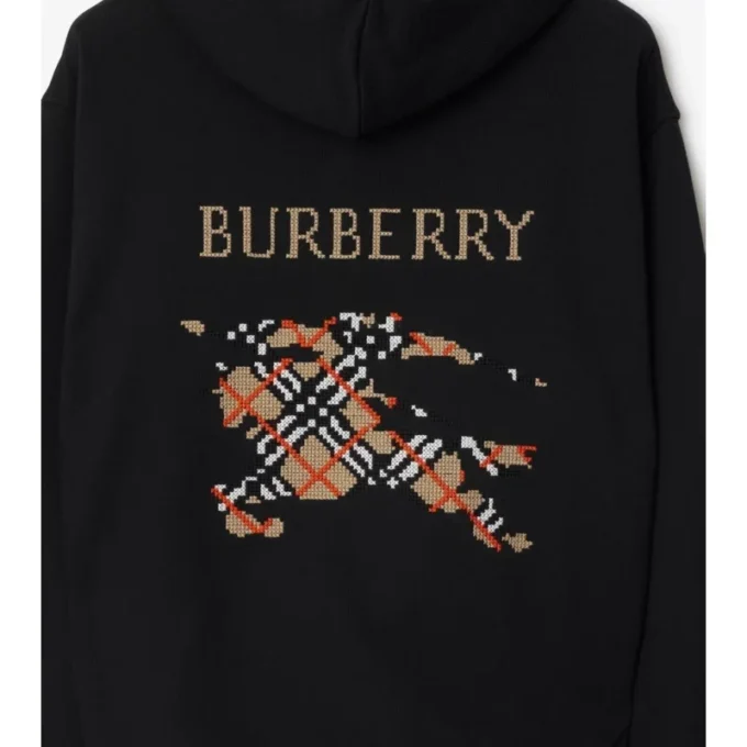 Bluza EKD z kapturem z bawełny z pętelkowym wykończeniem i haftem krzyżykowym Bluza EKD z kapturem z bawełny z pętelkowym wykończeniem i haftem krzyżykowym