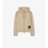Bluza z kapturem i zamkiem błyskawicznym z bawełny z etykietą w formacie poziomym