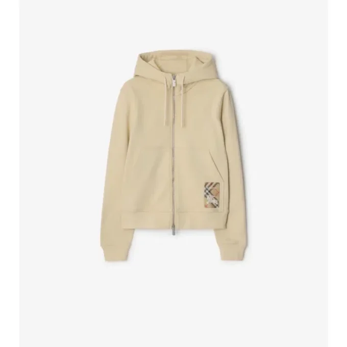 Bluza z kapturem i zamkiem z bawełny w kratę Bluza z kapturem i zamkiem z bawełny w kratę