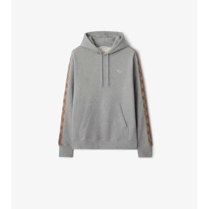 Bluza z kapturem z bawełny w kratę