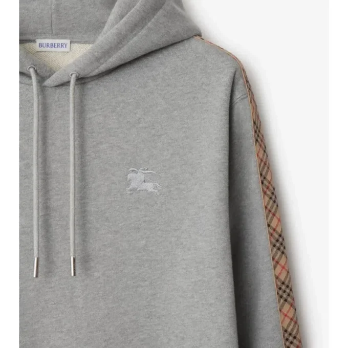 Bluza z kapturem z bawełny w kratę