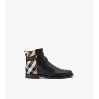 Buty w kratę i skórzane
