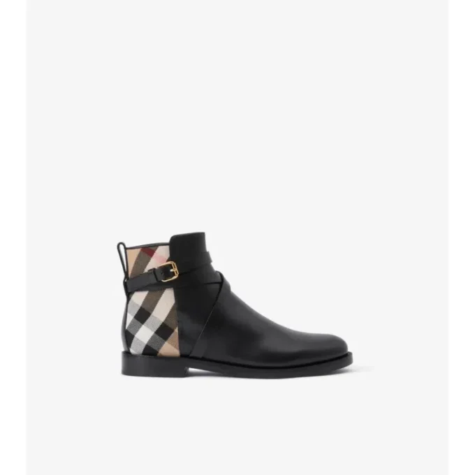 Buty w kratę i skórzane